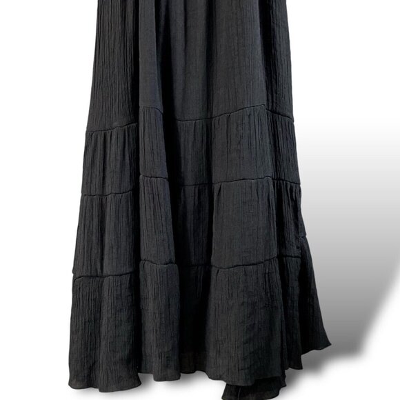 Mlle Gabrielle Maxi Dress Womens Sz L Black Sleeveless Jeweled Strappy Halter - Picture 4 of 12